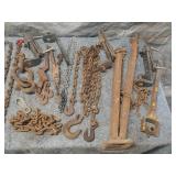 Collection of Industrial Chains, Ratchets, and Metal Parts for Heavy Duty Applications