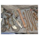 Collection of Industrial Chains, Ratchets, and Metal Parts for Heavy Duty Applications