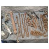 Collection of Industrial Chains, Ratchets, and Metal Parts for Heavy Duty Applications