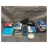 Automotive Parts and Manuals Lot including Brake Pads and Side Mirror
