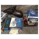 Automotive Parts and Manuals Lot including Brake Pads and Side Mirror