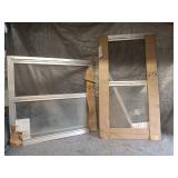 Set of 2 Aluminum Framed Windows with Mesh Screens