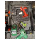 Collection of Power Tools and Chargers Including Bosch Drill and Black & Decker Cases