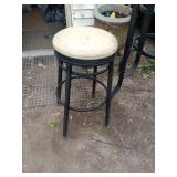 Outdoor Glass Top Patio Table with 2 Bar Stools