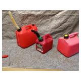 Set of 3 Red Plastic Fuel Containers with Spouts