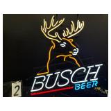 Busch Beer buck head neon