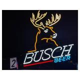 Busch Beer buck head neon