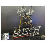 Busch Beer buck head neon
