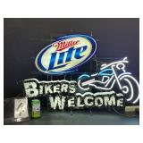 Miller Lite Bikers Welcome neon