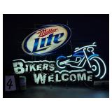Miller Lite Bikers Welcome neon