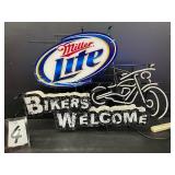 Miller Lite Bikers Welcome neon
