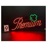 Grain Belt Premium Beer, with shamrock, neon sign