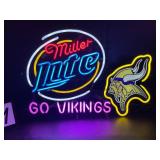 Miller Beer, "Go Vikings!" neon sign