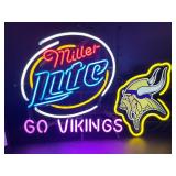Miller Beer, "Go Vikings!" neon sign