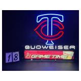 Bud, MN Twins, Game Time neon