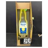 Corona Beer bottle with lime neon sign