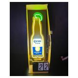 Corona Beer bottle with lime neon sign