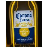 Corona Beer bottle with lime neon sign