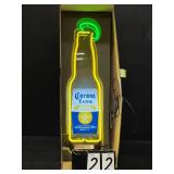 Corona Beer bottle with lime neon sign