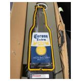 Corona Beer bottle with lime neon sign