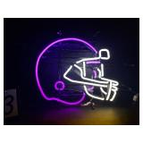 Purple and white neon football helmet