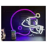 Purple and white neon football helmet