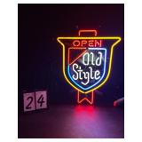 Old Style Beer, Open neon sign