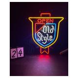 Old Style Beer, Open neon sign