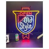 Old Style Beer, Open neon sign
