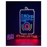 Miller Lite beer can, neon