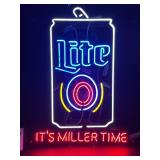 Miller Lite beer can, neon