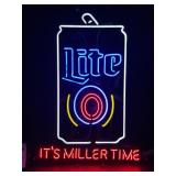 Miller Lite beer can, neon