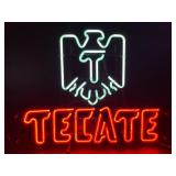 Tecate beer neon sign with logo
