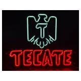 Tecate beer neon sign with logo
