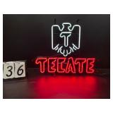 Tecate beer neon sign with logo