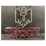 Tecate beer neon sign with logo