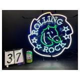 Rolling Rock "saw blade" neon with horse