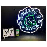 Rolling Rock "saw blade" neon with horse