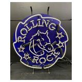 Rolling Rock "saw blade" neon with horse