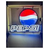 Pepsi double stroke neon sign with blue drop shadows