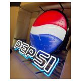 Pepsi double stroke neon sign with blue drop shadows