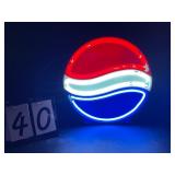 Pepsi logo, neon sign