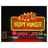 Fight Night Hunger, Buffalo Wild Wings and Coke neon sign