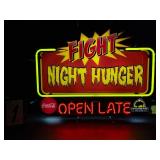 Fight Night Hunger, Buffalo Wild Wings and Coke neon sign