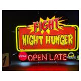 Fight Night Hunger, Buffalo Wild Wings and Coke neon sign
