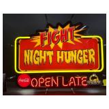 Fight Night Hunger, Buffalo Wild Wings and Coke neon sign