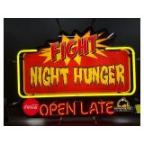 Fight Night Hunger, Buffalo Wild Wings and Coke neon sign