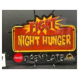 Fight Night Hunger, Buffalo Wild Wings and Coke neon sign