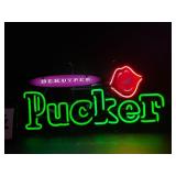 Pucker with lips, neon