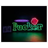 Pucker with lips, neon